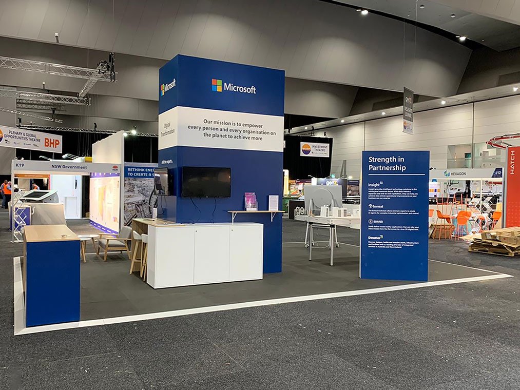 Microsoft IMARC 9x6 exhibition stand in Melbourne MCEC