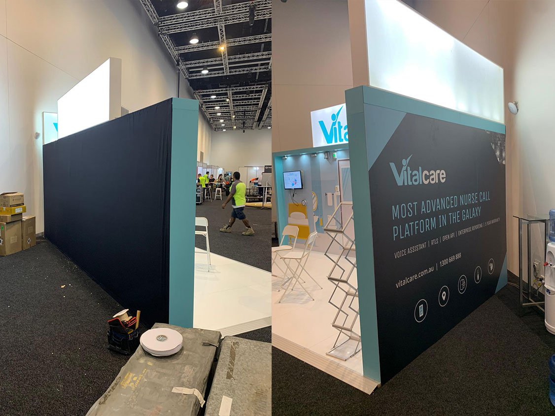 Vitalcare booth view of the back