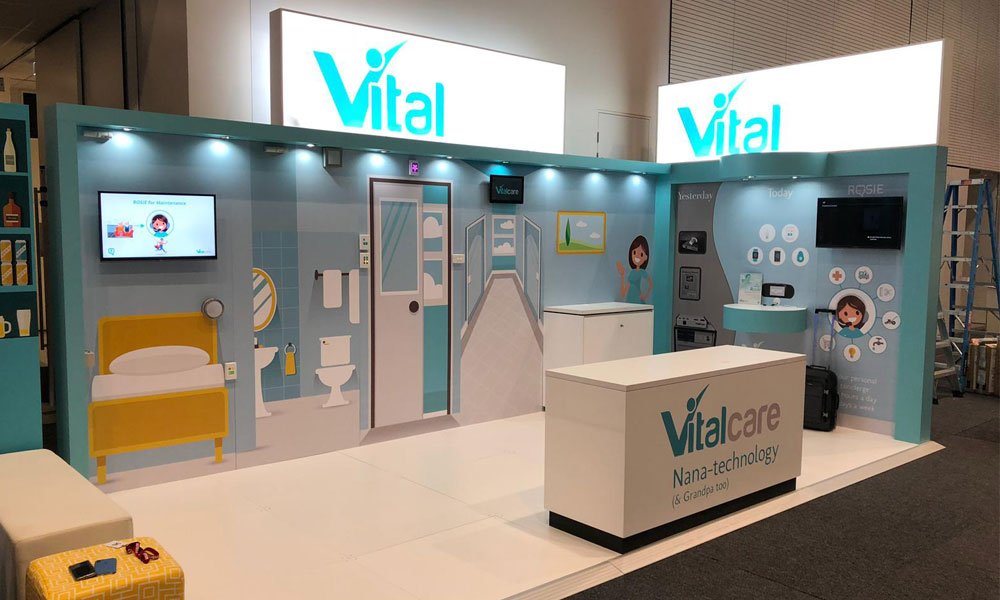 Exhibition stand type reused for Vitalcare in Adelaide