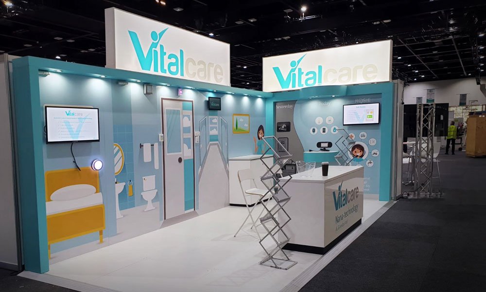 Custom exhibition stand type reusable booth for Vitalcare