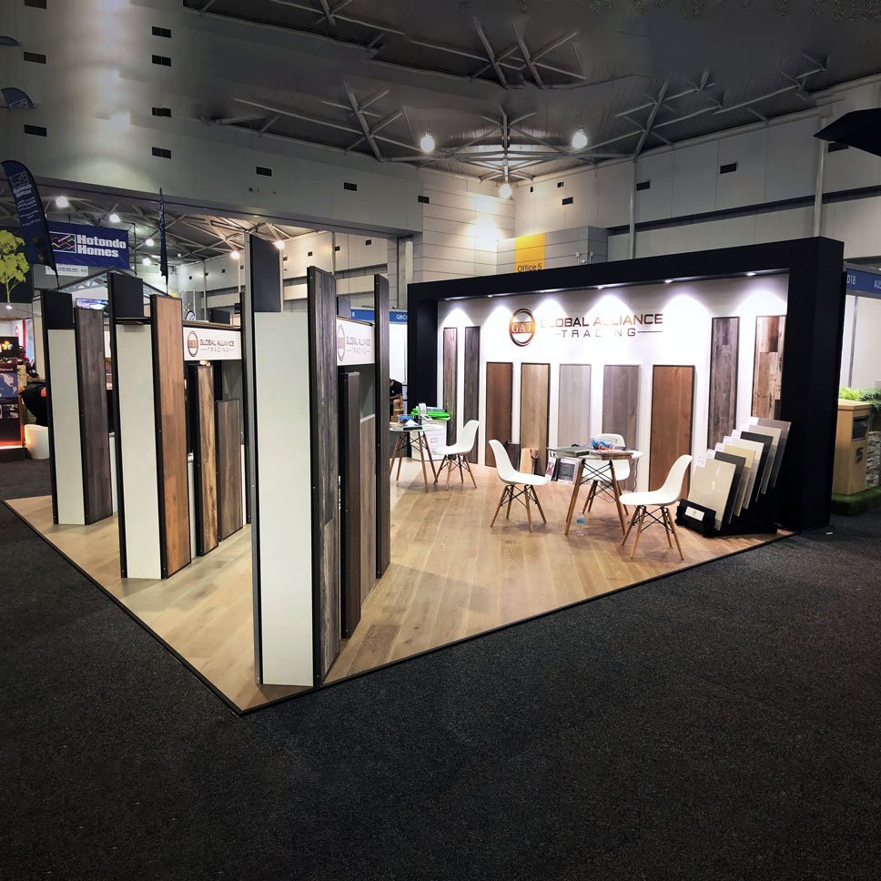 Custom expo booth for Global Alliance Trading at Brisbane Home Show