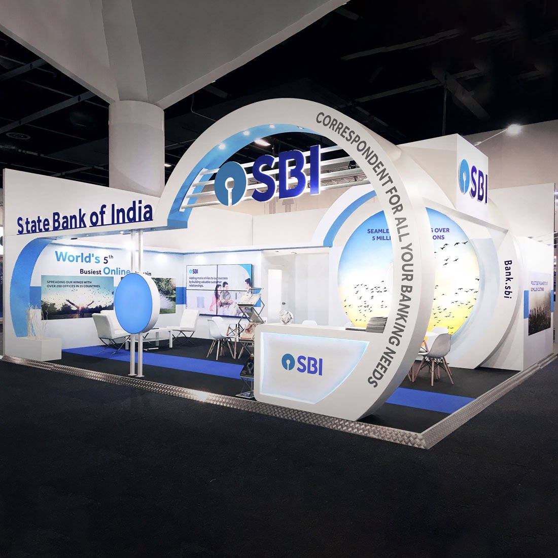 Custom stand exhibition stand type for SBI at Banking Expo 2018 in Sydney