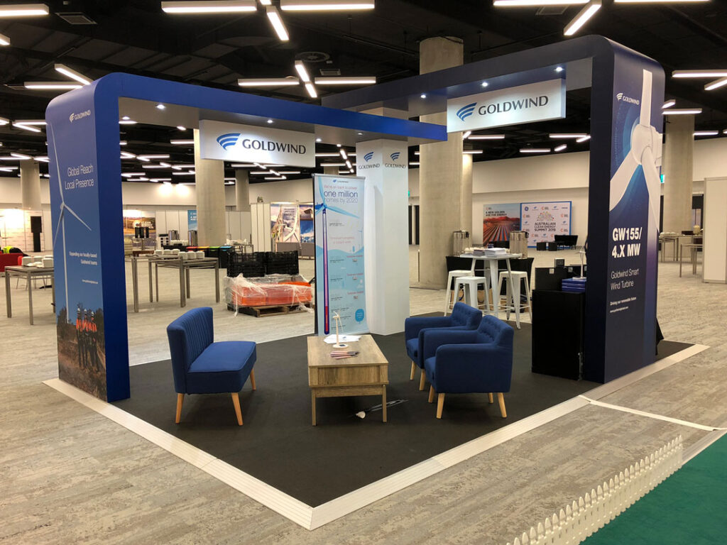 Goldwind 6x4 built expo stand in Sydney ICC