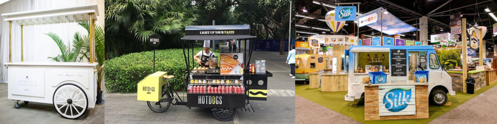3 examples of food carts for trade shows