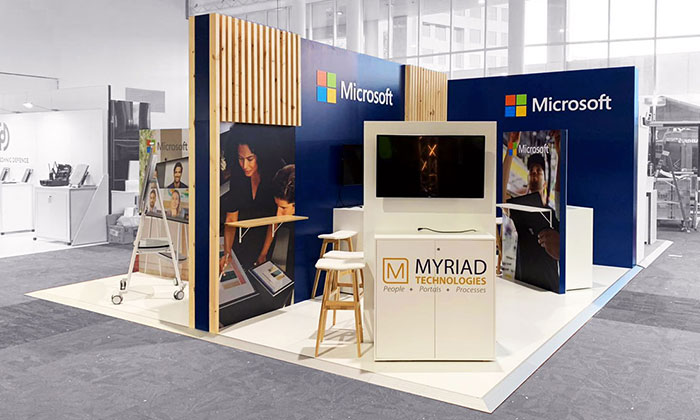 Microsoft custom expo booth 6x6 at Canberra