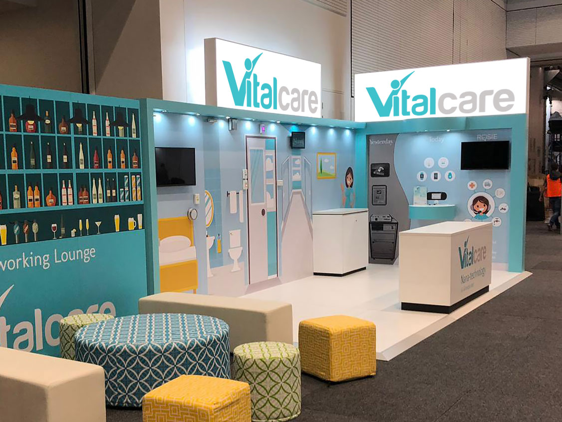 Vitalcare 6x3 expo booth at Adelaide