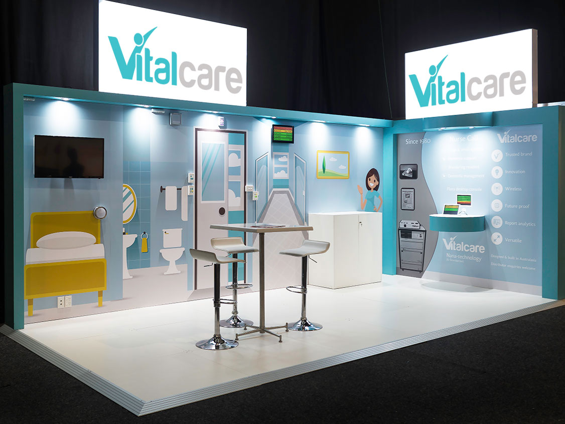 Vitalcare trade show booth in Wellington