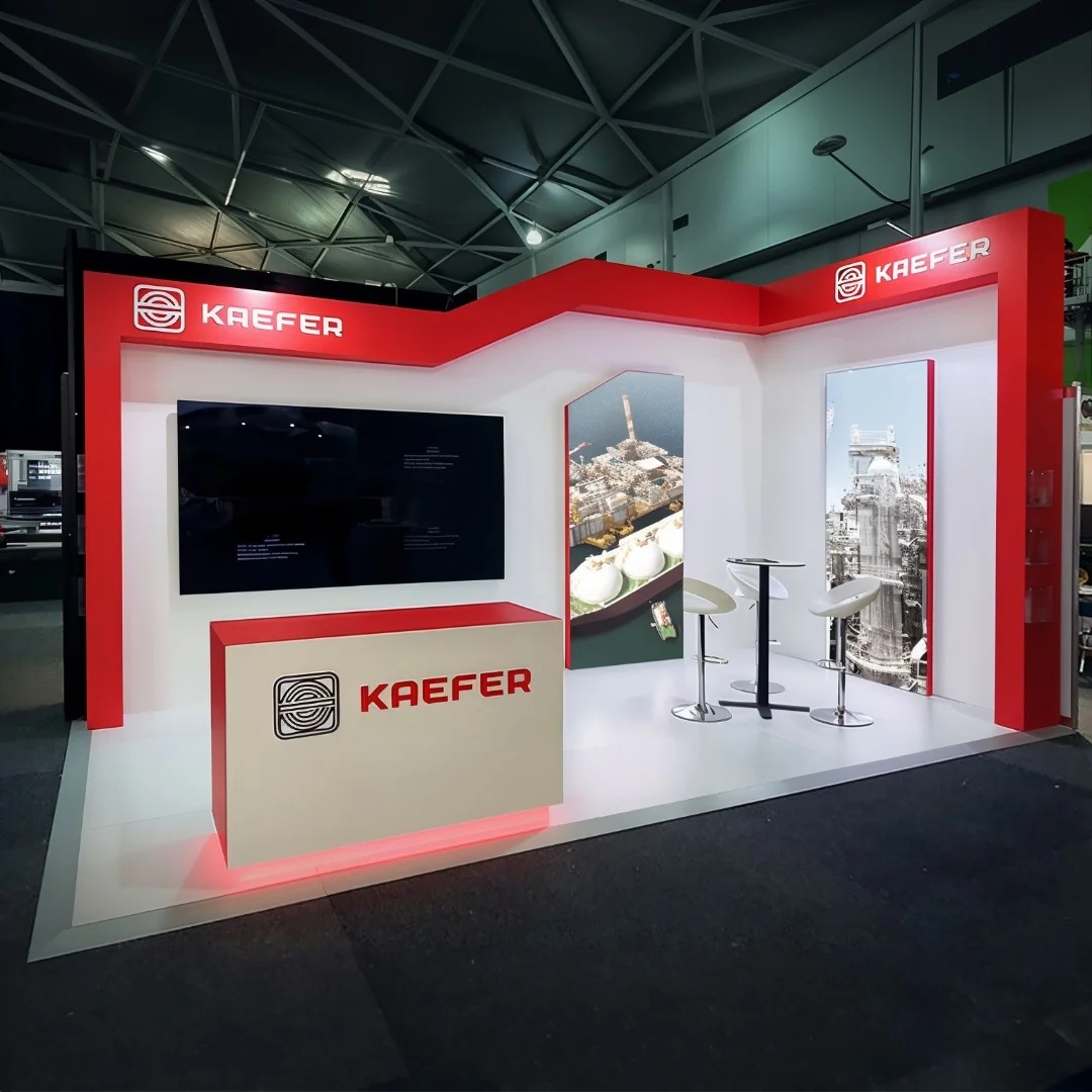 Kaefer 6x3 reusable custom exhibition stand by UCON Exhibitions