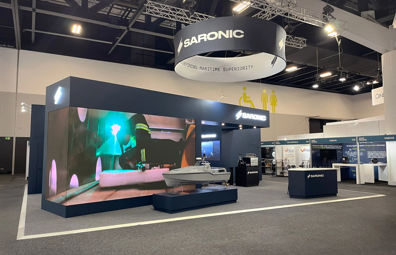 Saronic custom exhibition stand at Indo-Pacific 2025 by UCON Exhibitions